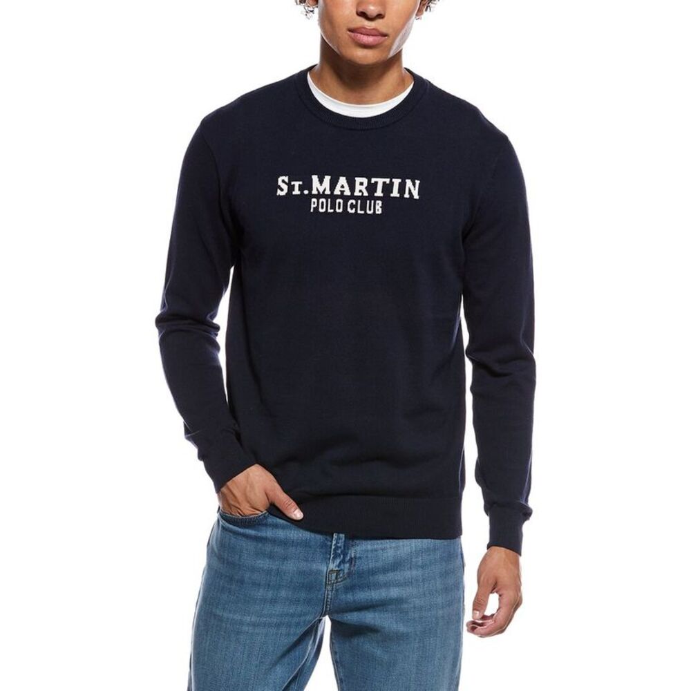 Polo Club St. Martin Mens  Girocollo Finezza 12 Crewneck Sweater, Blue